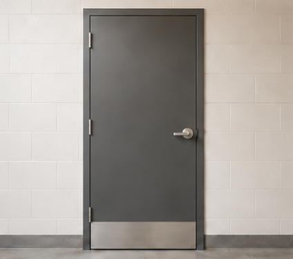 Commercial metal door installation
