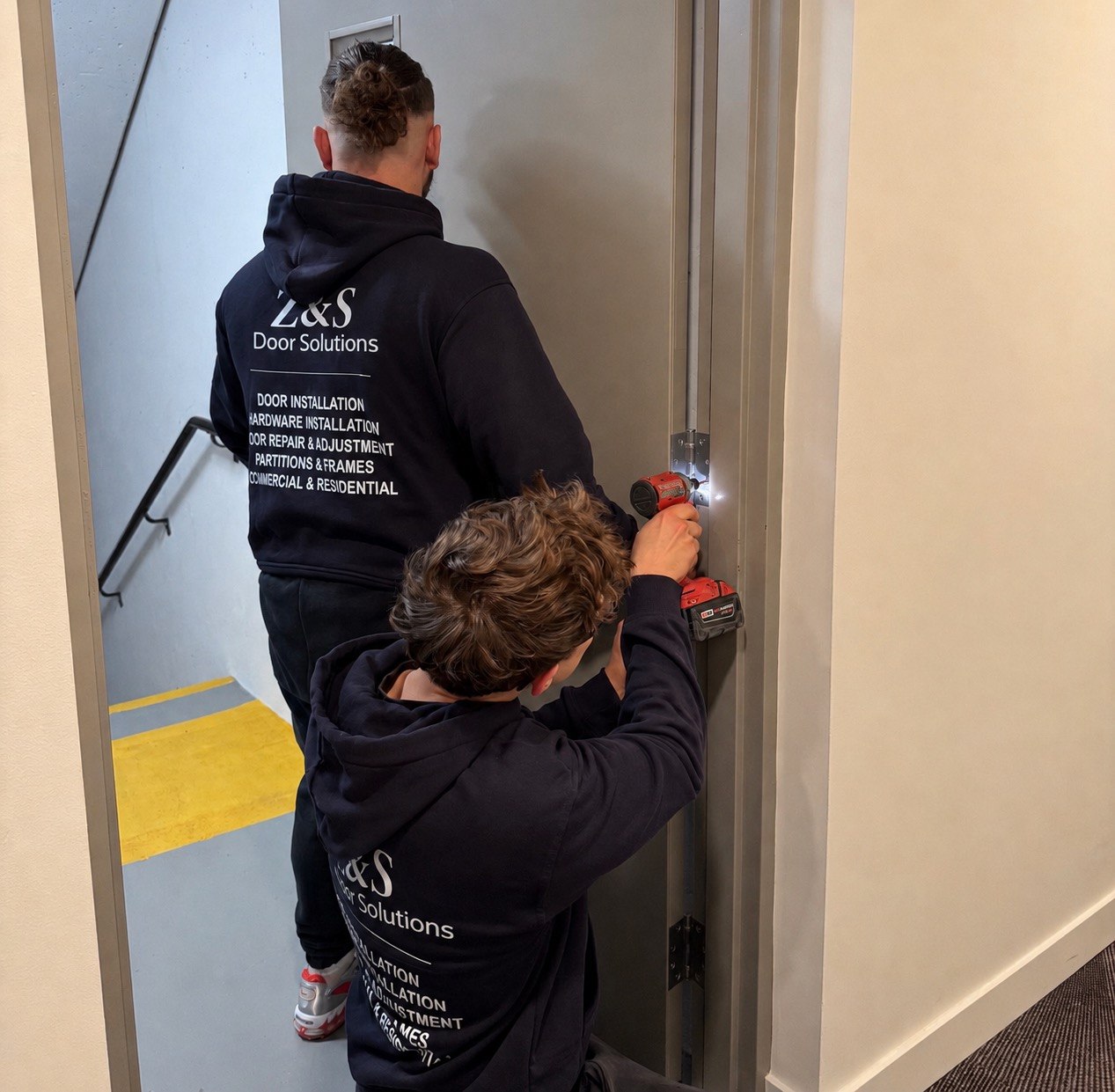 Door and frame installation work