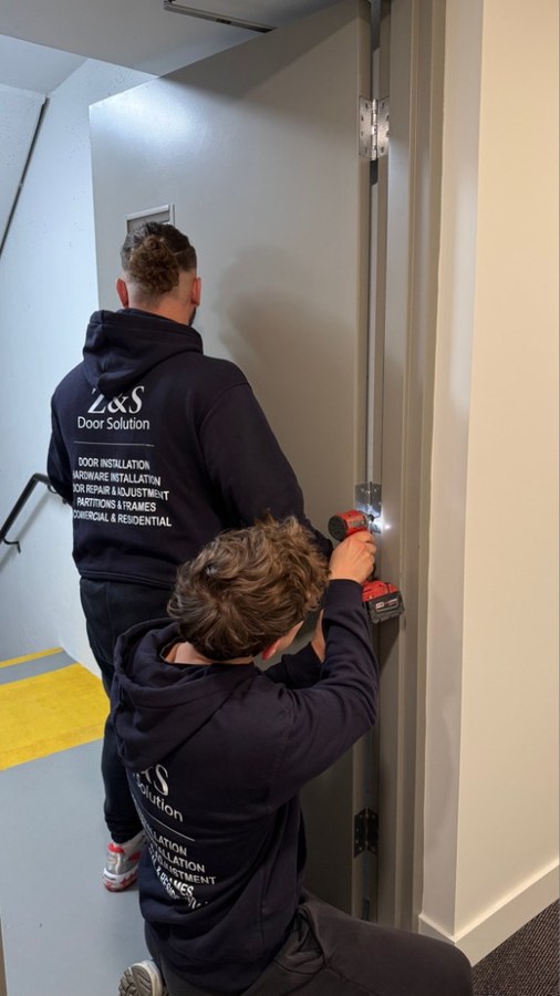 Door and frame installation work